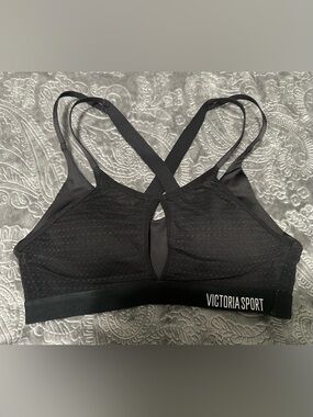 Victoria’s Secret Lightweight Mesh Sport Bra Size 32B Black VSX